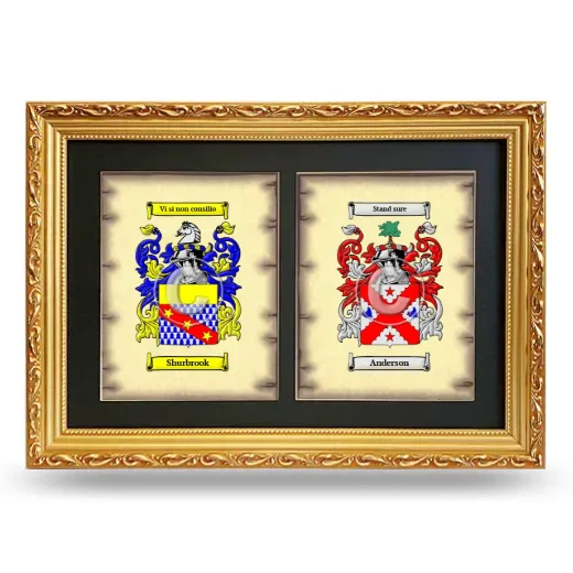 Double Coat of Arms Framed - Gold