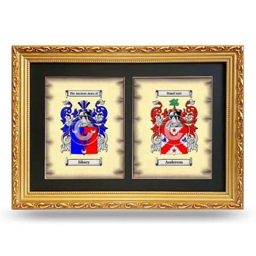 Double Coat of Arms Framed - Gold