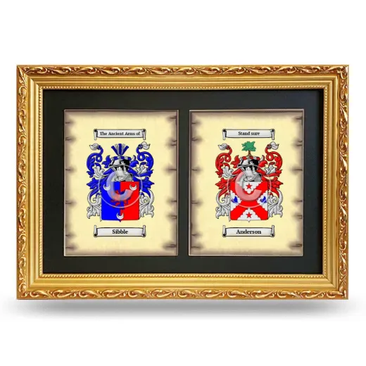Double Coat of Arms Framed - Gold