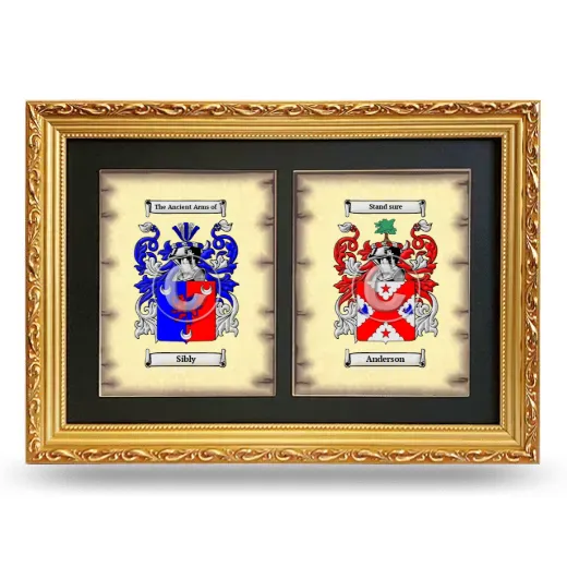 Double Coat of Arms Framed - Gold