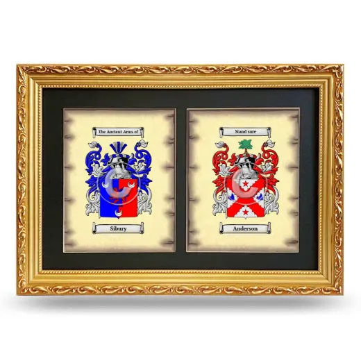 Double Coat of Arms Framed - Gold