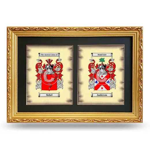 Double Coat of Arms Framed - Gold