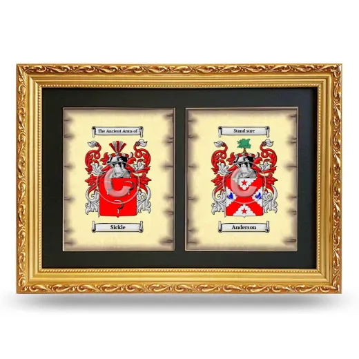 Double Coat of Arms Framed - Gold