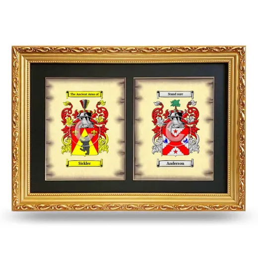 Double Coat of Arms Framed - Gold