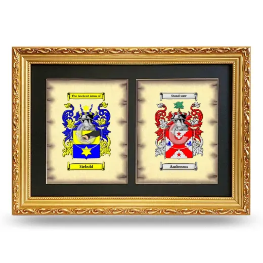 Double Coat of Arms Framed - Gold
