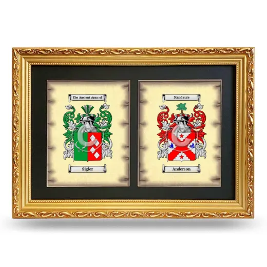 Double Coat of Arms Framed - Gold