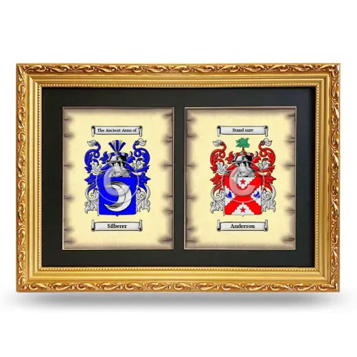 Double Coat of Arms Framed - Gold