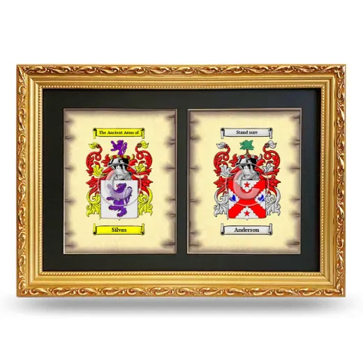 Double Coat of Arms Framed - Gold