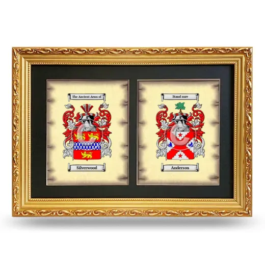 Double Coat of Arms Framed - Gold