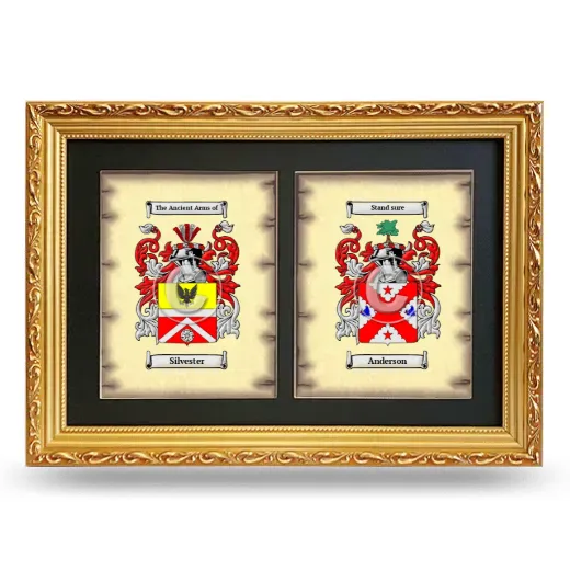 Double Coat of Arms Framed - Gold