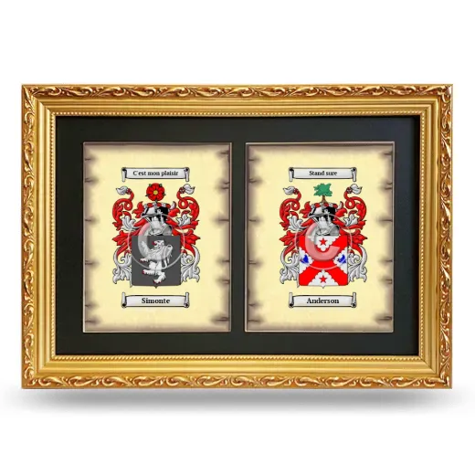 Double Coat of Arms Framed - Gold