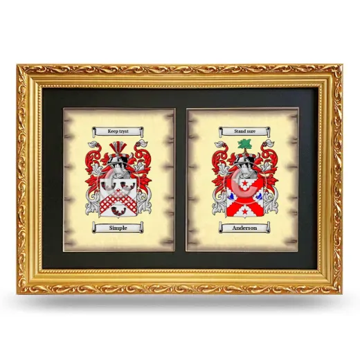 Double Coat of Arms Framed - Gold