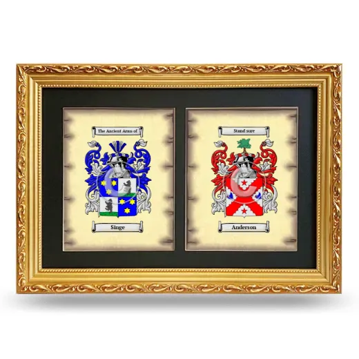 Double Coat of Arms Framed - Gold