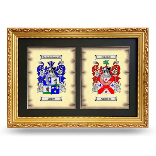 Double Coat of Arms Framed - Gold