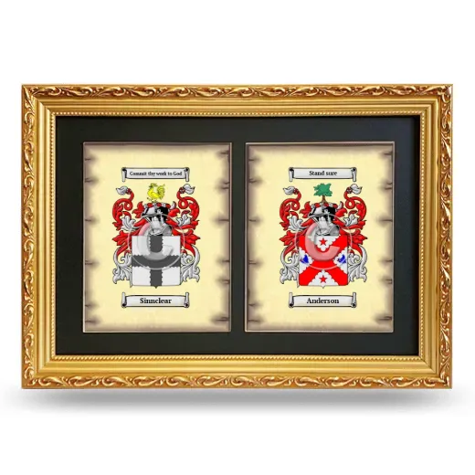 Double Coat of Arms Framed - Gold