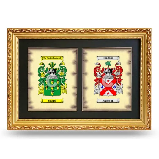 Double Coat of Arms Framed - Gold