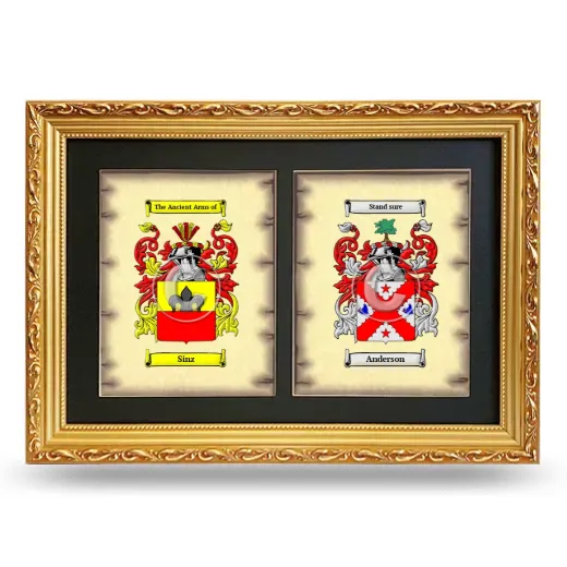 Double Coat of Arms Framed - Gold