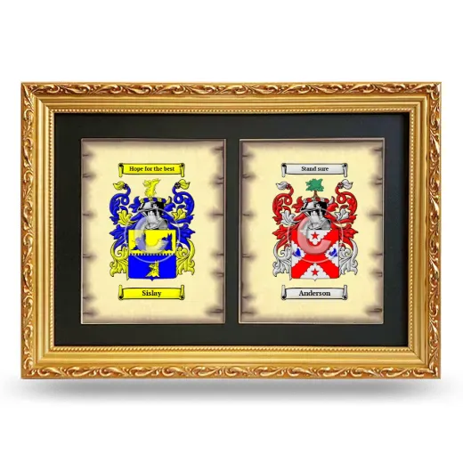 Double Coat of Arms Framed - Gold