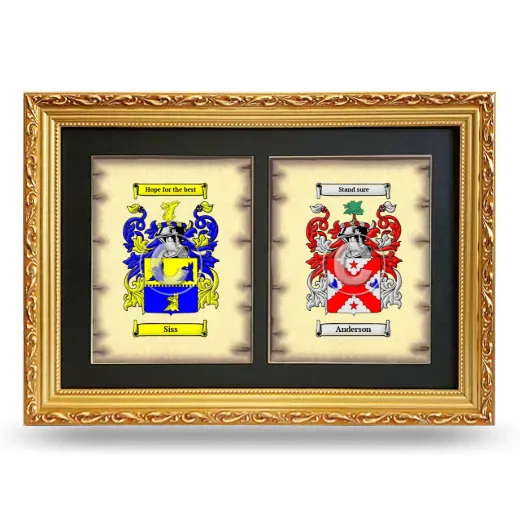 Double Coat of Arms Framed - Gold