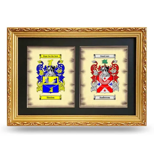 Double Coat of Arms Framed - Gold