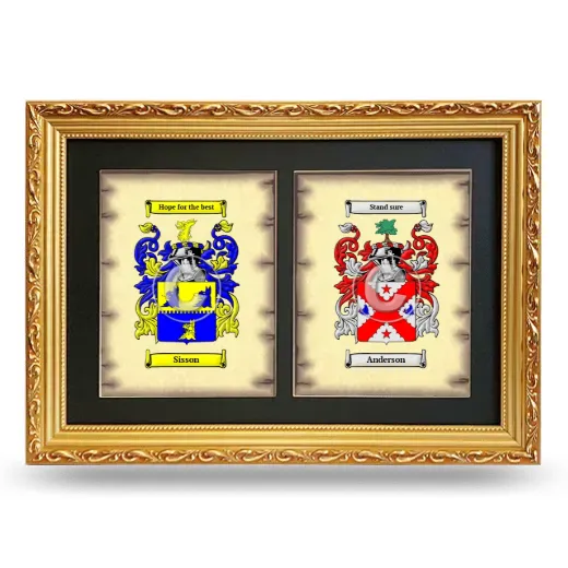 Double Coat of Arms Framed - Gold