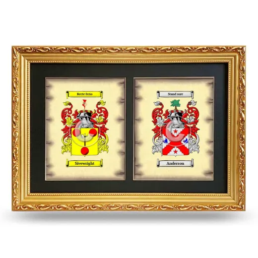 Double Coat of Arms Framed - Gold
