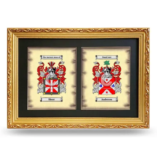 Double Coat of Arms Framed - Gold
