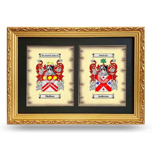 Double Coat of Arms Framed - Gold