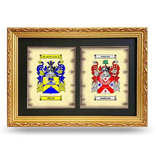 Double Coat of Arms Framed - Gold