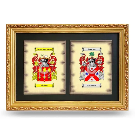 Double Coat of Arms Framed - Gold