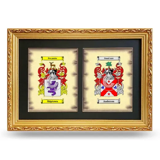 Double Coat of Arms Framed - Gold