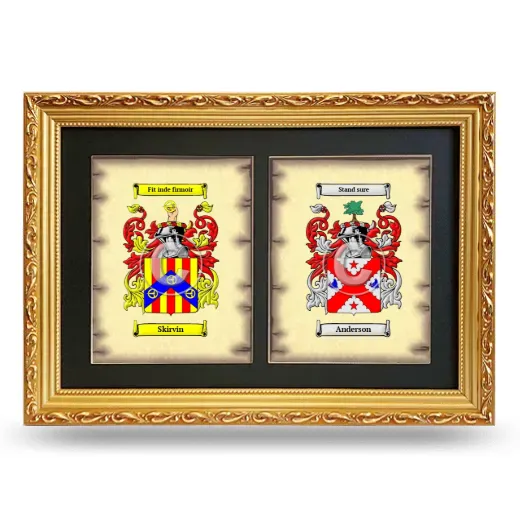 Double Coat of Arms Framed - Gold