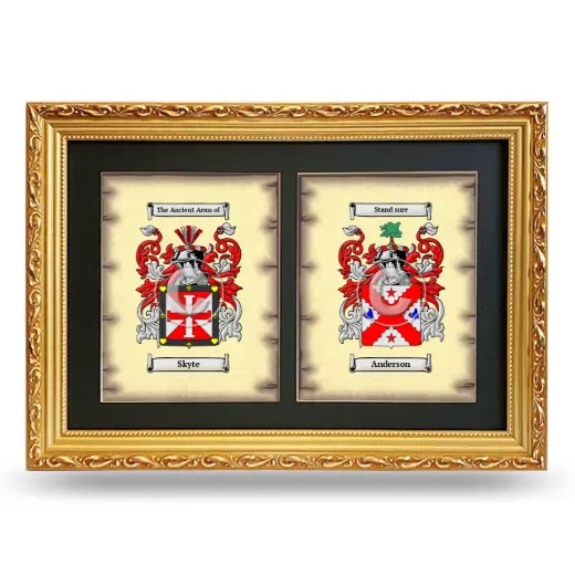 Double Coat of Arms Framed - Gold