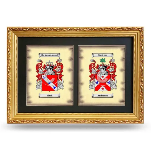 Double Coat of Arms Framed - Gold