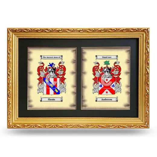 Double Coat of Arms Framed - Gold