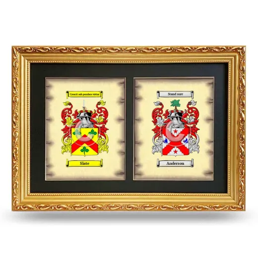 Double Coat of Arms Framed - Gold