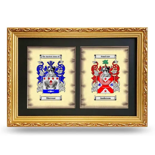 Double Coat of Arms Framed - Gold