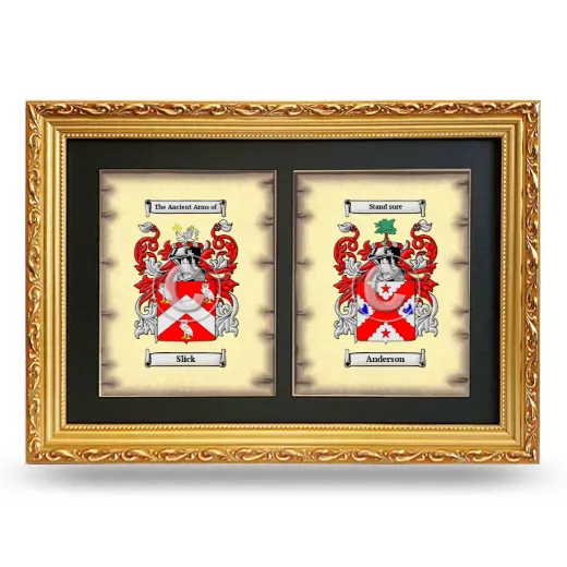 Double Coat of Arms Framed - Gold