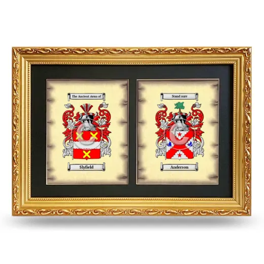 Double Coat of Arms Framed - Gold