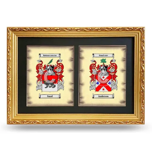 Double Coat of Arms Framed - Gold
