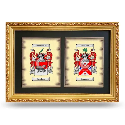 Double Coat of Arms Framed - Gold