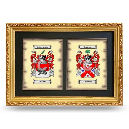 Double Coat of Arms Framed - Gold