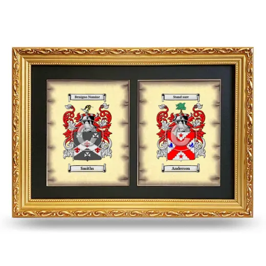 Double Coat of Arms Framed - Gold