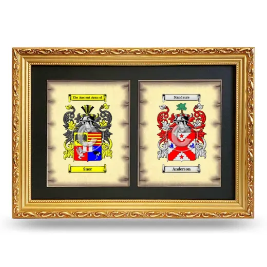 Double Coat of Arms Framed - Gold