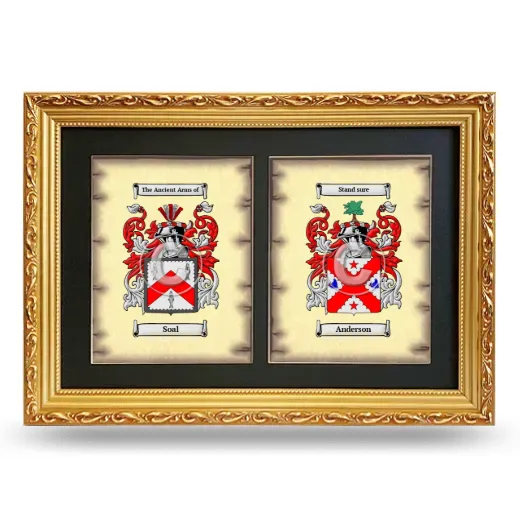 Double Coat of Arms Framed - Gold