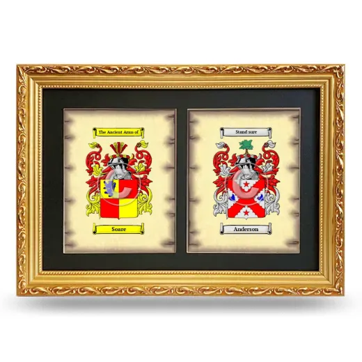Double Coat of Arms Framed - Gold