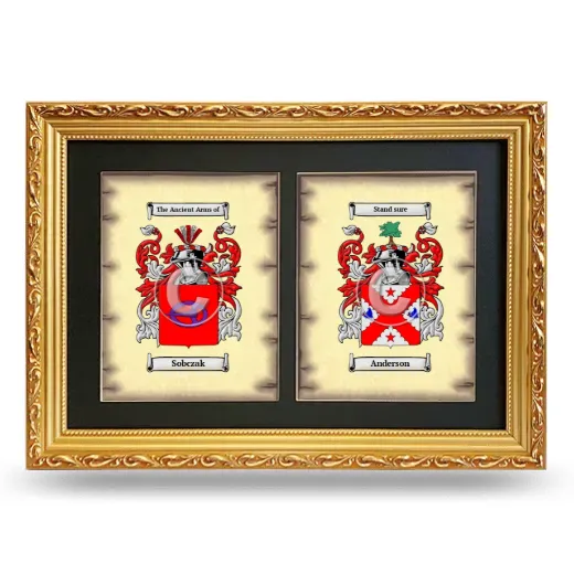 Double Coat of Arms Framed - Gold