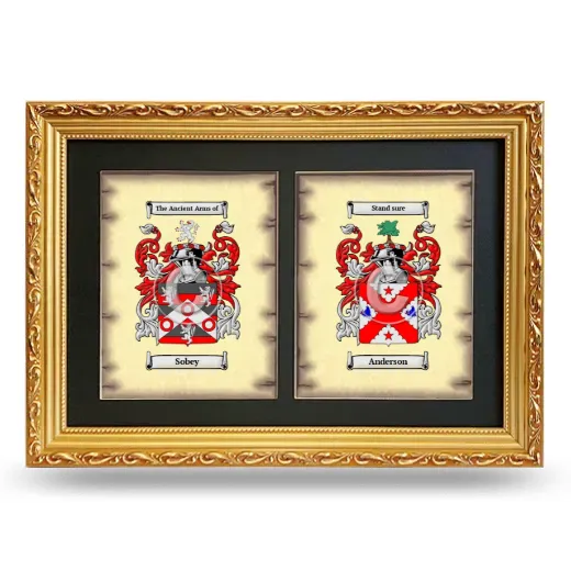 Double Coat of Arms Framed - Gold