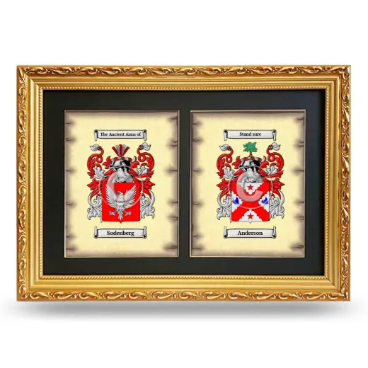 Double Coat of Arms Framed - Gold