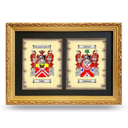 Double Coat of Arms Framed - Gold